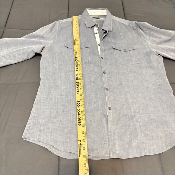 John Varvatos Button Shirt Gray Men’s Large - Picture 6 of 12